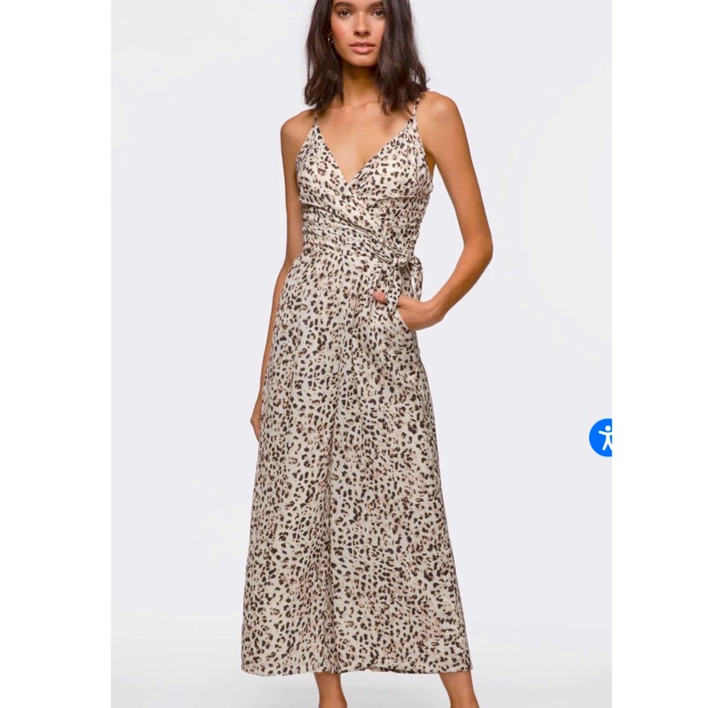 Greylin Tasha Leopard Print Wrap Front Jumpsuit I… - image 2